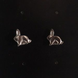 Silver Bunny Stud Earrings 🐇🐇